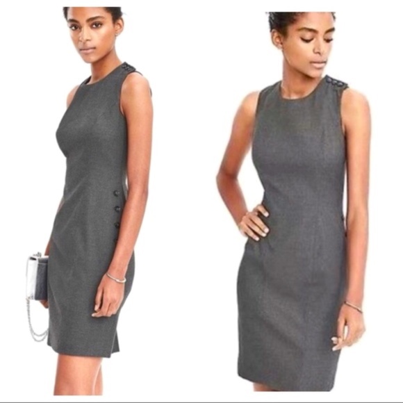 Banana Republic Sleeveless Side Button Sheath Dress (Size 4) - Picture 1 of 7